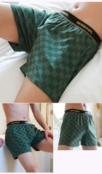 3PCS/Pack 95% Cotton Soft Plaid Alo Boxers Hombre Loose Breathable Hygroscopic Mens Shorts Sport High Elastic Waist Underwear