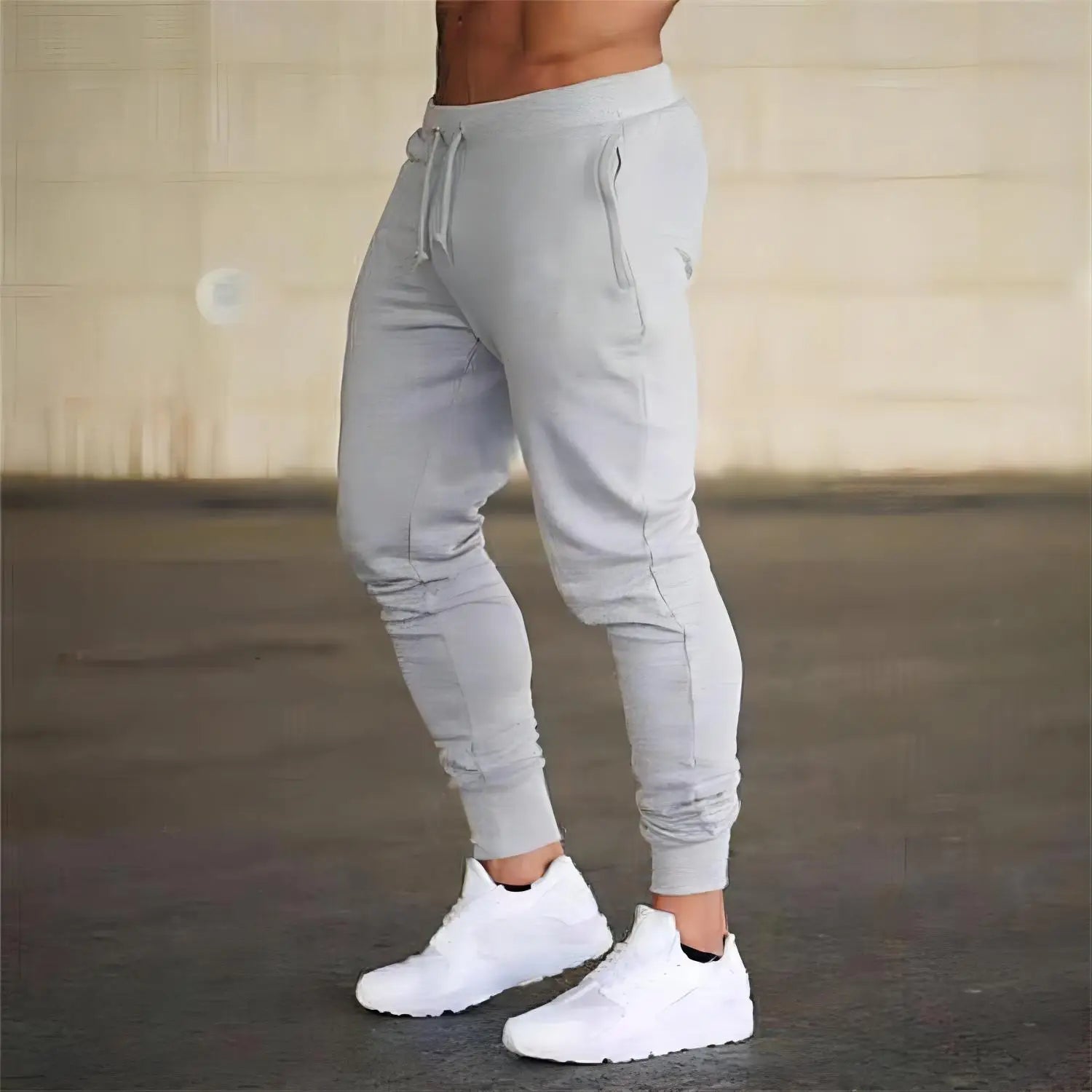 New Autumn Men's Sport Pants Casual Knitted Trousers With Zipper Pockets Solid Color Jogger pants Male pantalon chandal hombre