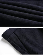 Mens Business Casual Pants Corduroy Suit Pants Autunn Formal Dress Pants Brown Navy Khaki 29-42