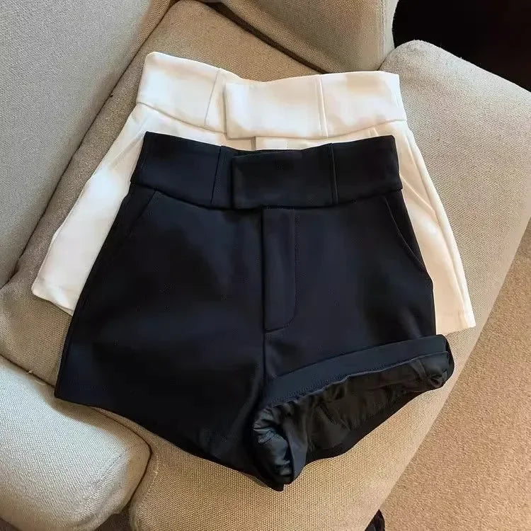 Women Sexy Shorts Mooyufon Black Shorts Women Harajuku Elegance High Waisted Shorts A Line Slim Casual Hot Girl Straight Pants