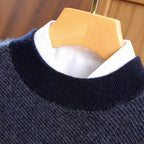 100% pure cashmere men's high-end brand semi-high neck thickened business casual autumn and winter mid-high neck base sweater