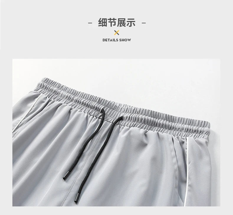 Summer Men Sweatpants Joggers Straight Pants Neutral Breathable Loose Outdoor Quick Drying Fabric Fitness Pants Casual Trouser