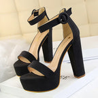 Brand Elegant Sandals Women High Heels Pumps Super High Heel 13cm Women'S Banquet Sandals Waterproof Platform Toe Sandals