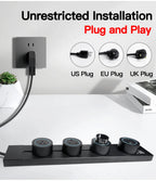 Wall Mounted Power Track Socket US EU UK Plug Adapter 40/50cm Office Electrical Outlet Wall socket USB Type C Grey Black