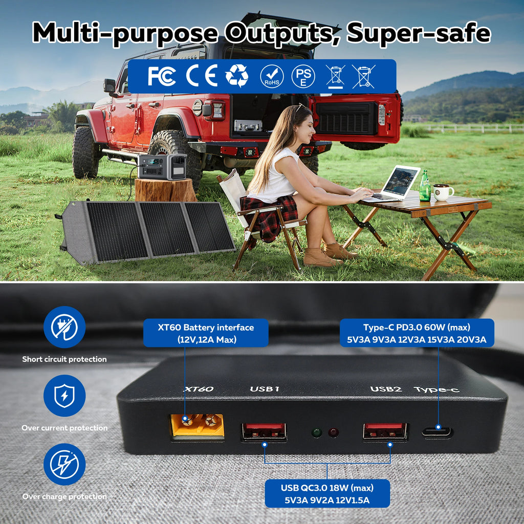 CTOLITY AXP200 Solar Generator Portable Mobile Power Station 200W 192Wh 60000mAh Lifepo4 Battery  for Outdoor Camping RV Home