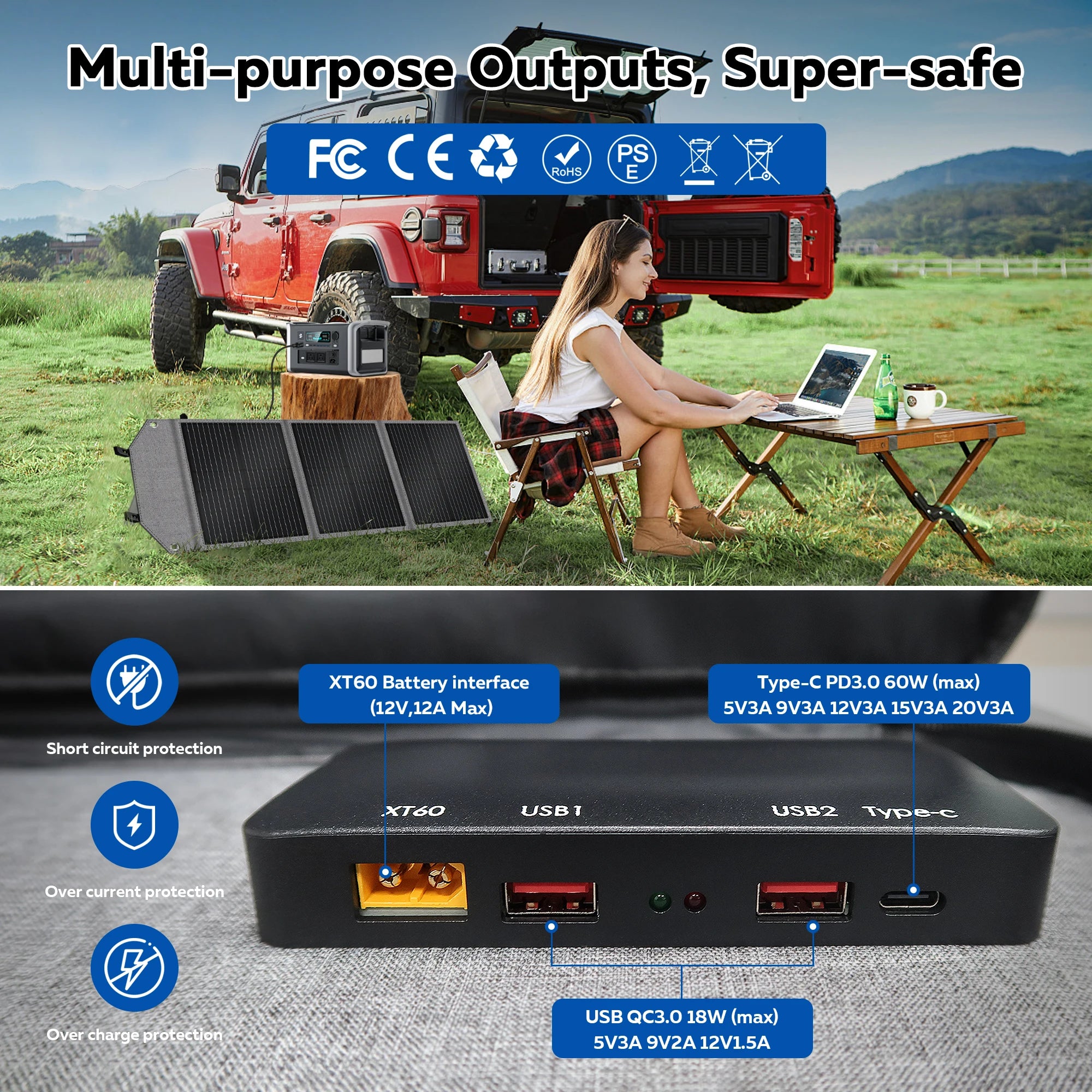 CTOLITY AXP200 Solar Generator Portable Mobile Power Station 200W 192Wh 60000mAh Lifepo4 Battery  for Outdoor Camping RV Home