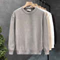 Korean Style Men's Sweater Vertical Stripes Round Neck Pullovers High Quality Inner Soft Knitted Fashion Versatile Undershirt