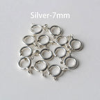 925 Sterling Silver Spring Ring Clasp with Open Jump Ring, 5-8mm Spring Ring Clasps with Open Ring For Jewelry Making Findings