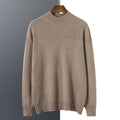 Autumn and winter new 100% pure wool men's semi-turtle neck loose knit solid color Joker casual knit bottoming shirt.