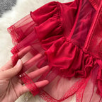 Lace Sexy Underwear Suits Women Transparent Strapless Camis Bra $ Brief Suits Fashion Retro Short Summer Bra Sets