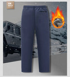 Winter and autumn thick fleece jogging pants for men, casual pants, straight-leg fleece long pants, high-quality, European size