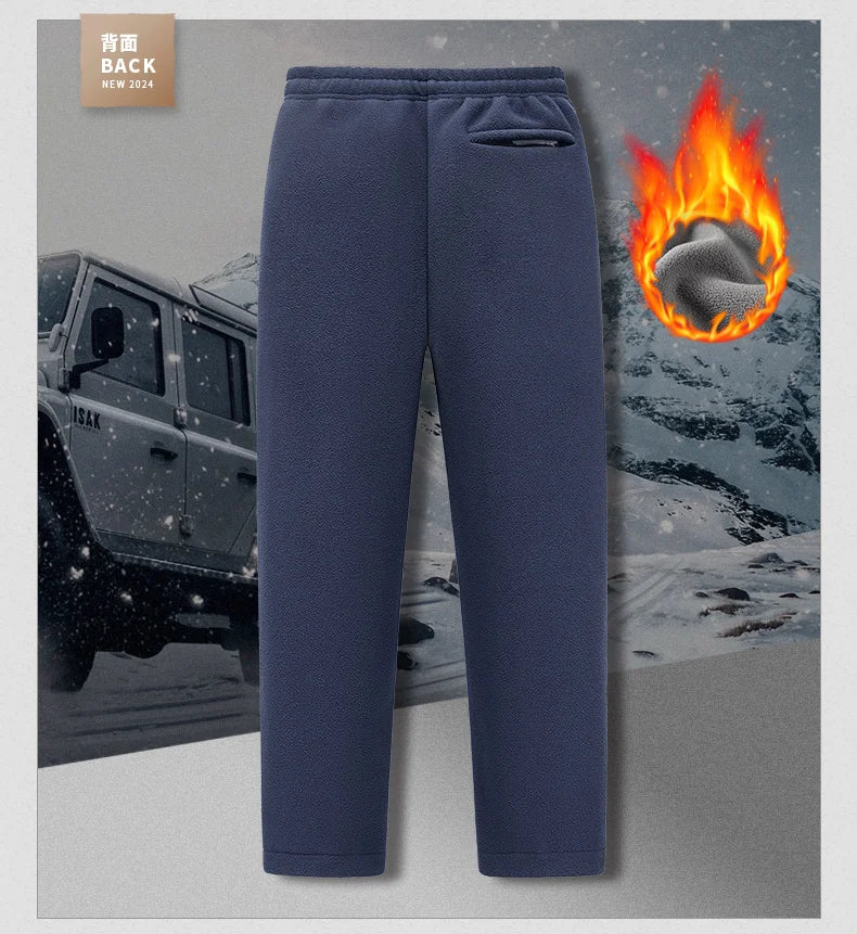 Winter and autumn thick fleece jogging pants for men, casual pants, straight-leg fleece long pants, high-quality, European size