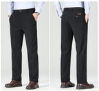 Mens Business Casual Pants Corduroy Suit Pants Autunn Formal Dress Pants Brown Navy Khaki 29-42