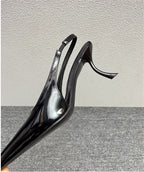 Women's Designer Heels Patent Leather Pointed Toe Sculptural Thin High Heels Sandals Pumps Runway Chic Luxury Party Dress Shoes