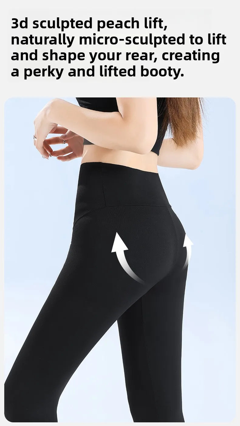 Ice Silk Shark Leggings Women High Waist Tummy Control Yoga Pants Buttery Soft Push Up Summer Thin Breathable Jeggings Workout