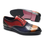 Luxury Italian Men's Wedding Dress Shoes Genuine Leather Cap Toe Lace-up Oxfords Lace-up Brogue Black Business Formal Shoes Man