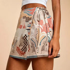 Women's Fashion Minimalist Shorts Tropical Vacation Elegant Casual Printed High Waist Shorts Spring Summer Beach Daily Pants