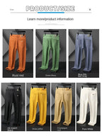 Seven-Color Stretch 97% Cotton and 3% Spandex Jeans Men Trendy Wild Simple High-End Slim-Fitting Small Straight Casual Trousers