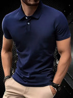 Solid color polo shirt ultra-light men's quick-drying breathable sweat-wicking shirt suitable for fitness gym and running