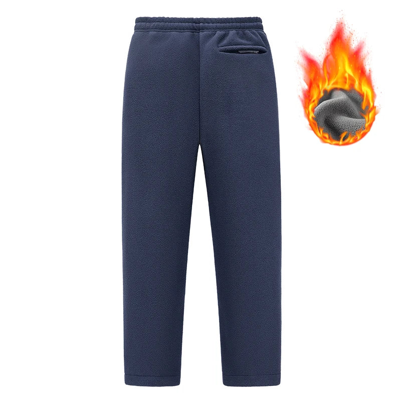 Winter and autumn thick fleece jogging pants for men, casual pants, straight-leg fleece long pants, high-quality, European size