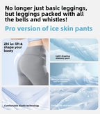 Ice Silk Shark Leggings Women High Waist Tummy Control Yoga Pants Buttery Soft Push Up Summer Thin Breathable Jeggings Workout