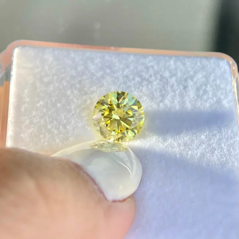 1.0-2.0ct Yellow Round Cut Lab Created Diamonds VS1/VS2 Fancy Yellow Lab Grown Diamond For Custom Jewelry IGI Certificate
