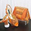 New Elegant 2026 Lilac Peep Toe Women Heels with Diamond Accents - Italian Design Matching Pumps and Bag Set for Parties