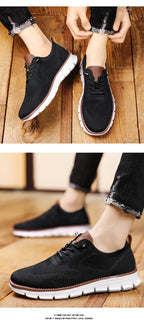 New men's large-sized casual shoes - Fly-Weave mesh breathable sports shoes, lightweight and slip-resistant men's shoes
