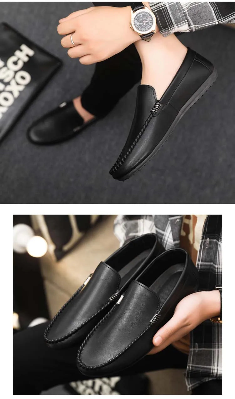 In 2025, the new men's casual soybean shoes are fashionable and versatile, and men's work shoes is black and brown  size 39-46.