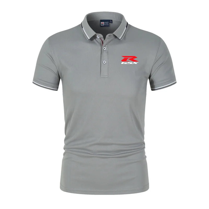 Men'S Summer Casual Breathable Comfortable Polo Shirt Solid Color High Quality Short Sleeve T-Shirt For GSXR GSX-R
