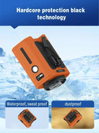 Portable Waist Fan 10000mAh with Power Bank LED Lighting Hanging Neck Fan 5 Speed Strong Airflow Cooling Fan for Outdoor Working