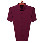 Men's Ultra Stretch Short Sleeve Shirt Business Casual  Breathable Stretchable Abrasion-Resistant Solid Color Short Sleeve Shirt