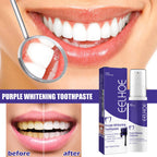 Purple whitening toothpaste, deep cleaning, stain removal, fresh breathing, daily household essential oral care, 30ml