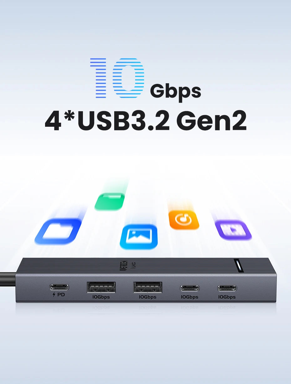 UGREEN USB C HUB 10Gbps 4K60Hz HDMI USB3.2 PD100W USB Splitter for Laptop Macbook Pro Air iPad Phone Android Docking Station