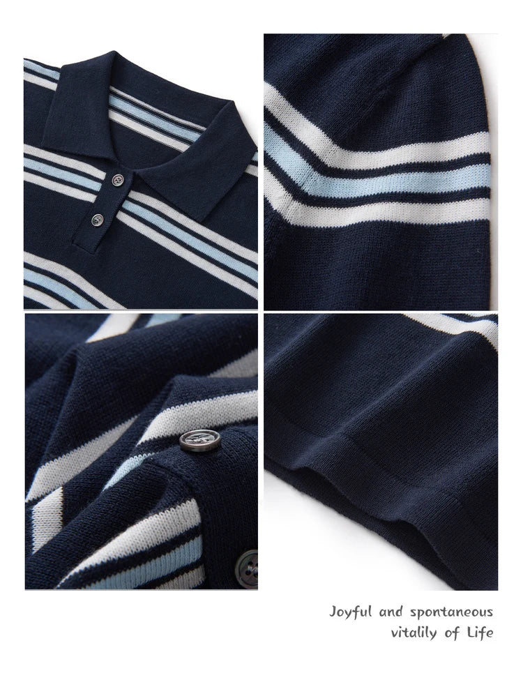 WinvyNee Summer Top Women's 100% Cotton Striped Polo T Shirt Women's Clothing Short Sleeve Casual Oversized Pullover A1522077