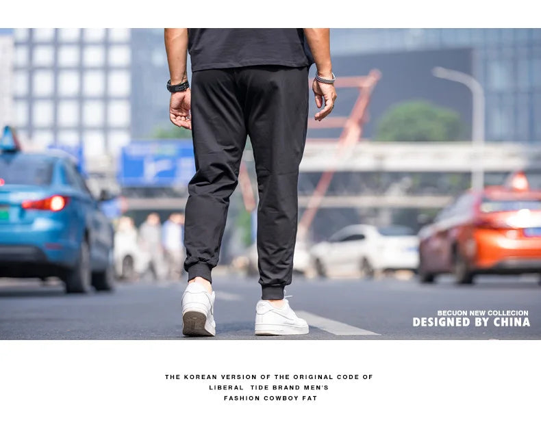 Mens Joggers Pants Summer Streetwear Oversized Black Loose Fit Casual Trousers Plus Size Elastic Waist Baggy Sweatpants Male