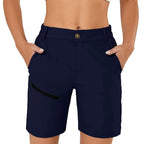 Women's Hiking Cargo Shorts Quick Dry Nylon Shorts Summer Travel Active Golf Shorts with 6 Pockets Water Resistant
