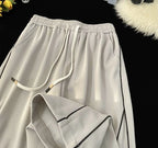 Men’s Lightweight Waffle Pants Summer Thin Joggers 2026 Drawstring Stripe Casual Sports Trousers for Daily Wear