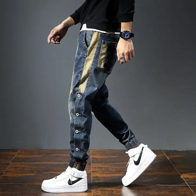 Elastic Man Cowboy Pants Stretch Y2k Vintage Designer Trousers 90s Streetwear Stacked Wide Leg Soft Denim Original Jeans for Men