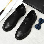 2026 New Men's Soft Leather Shoes Sandals Business British Style Groom Wedding Suit Perforated Breathable Anti-Slip