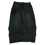 Washed Black Baggy Men Monster Tooth Embroidery Jeans Pocket Wide Leg Denim Pants Y2k Streetwear Hip Hop Loose Trousers Unisex