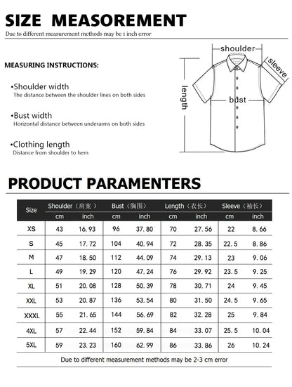2024 new summer shirt men's Hawaiian shirt casual fashion street short -sleeved beach resort men's pocket shirt