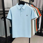 Luxury brand pony embroidered short sleeve men's polo shirt new business casual breathable summer comfort high-end Paul T-shirt