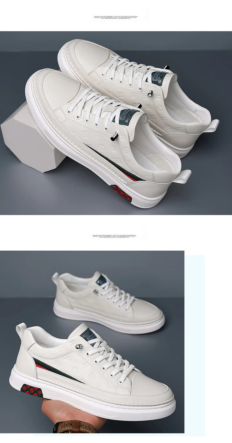 Spring Autumn Flat /5cm Elevator Shoes Men Casual Genuine Leather Sneakers Leisure Height Increase Breathable Men Loafers Trendy
