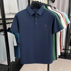 Luxury brand pony embroidered short sleeve men's polo shirt new business casual breathable summer comfort high-end Paul T-shirt