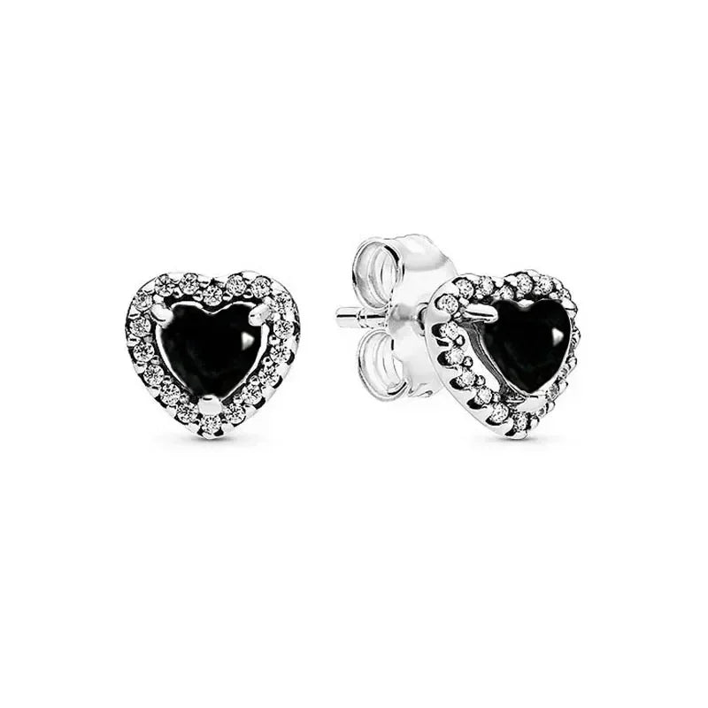 925 sterling silver heart-shaped ring necklace earrings sparkling luxury crystal women's jewelry set holiday surprise gift