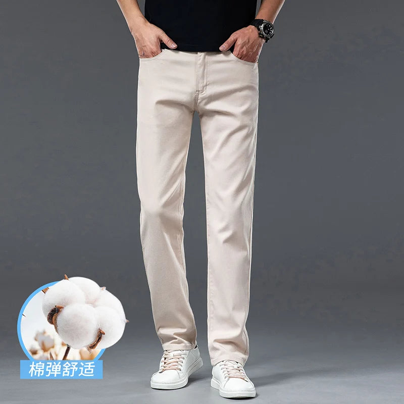2026 Y2k Pants Men Thin Lyocell Spring Summer Classic Korean Youthful Vitality Men's  Jeans Lightweight Stretch Trousers