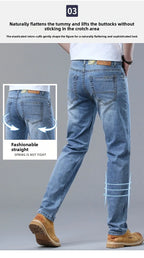 2026 Brand Best Price Comfort Straight Denim Pants Men's Jeans Business Casual Elastic Male High Quality Trousers