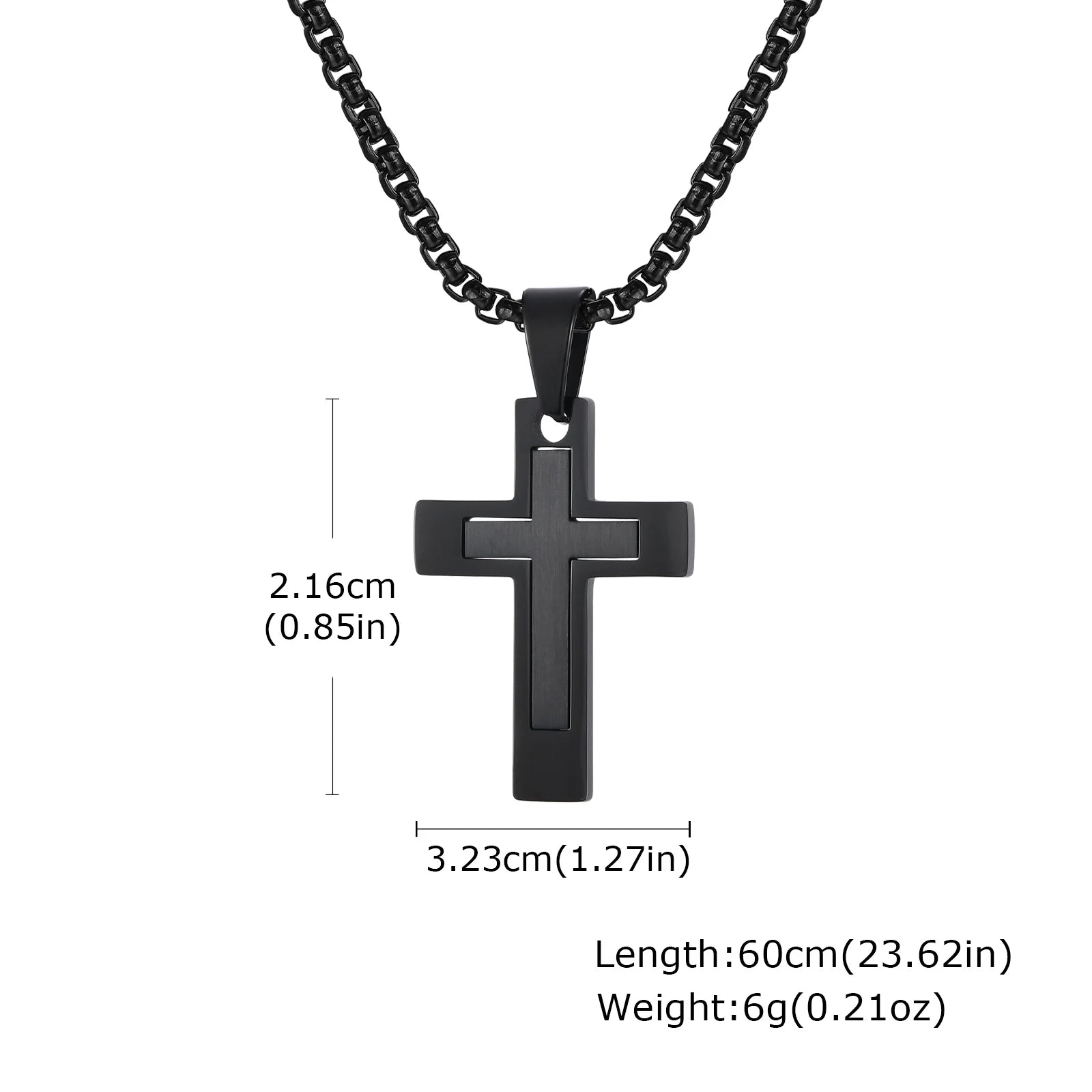 Cross Pendant Necklaces for Men Boys,Waterproof Stainless Steel Necklace,Christian Religious Faith Prayer Jewelry Gift