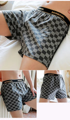 3PCS/Pack 95% Cotton Soft Plaid Alo Boxers Hombre Loose Breathable Hygroscopic Mens Shorts Sport High Elastic Waist Underwear